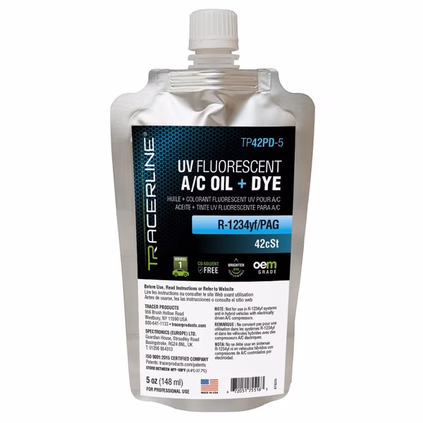 5 Oz (148 Ml) Foil Pouch R-1234Yf/Pag, Spectronics/Tracer, Mfr#: TP42PD-5